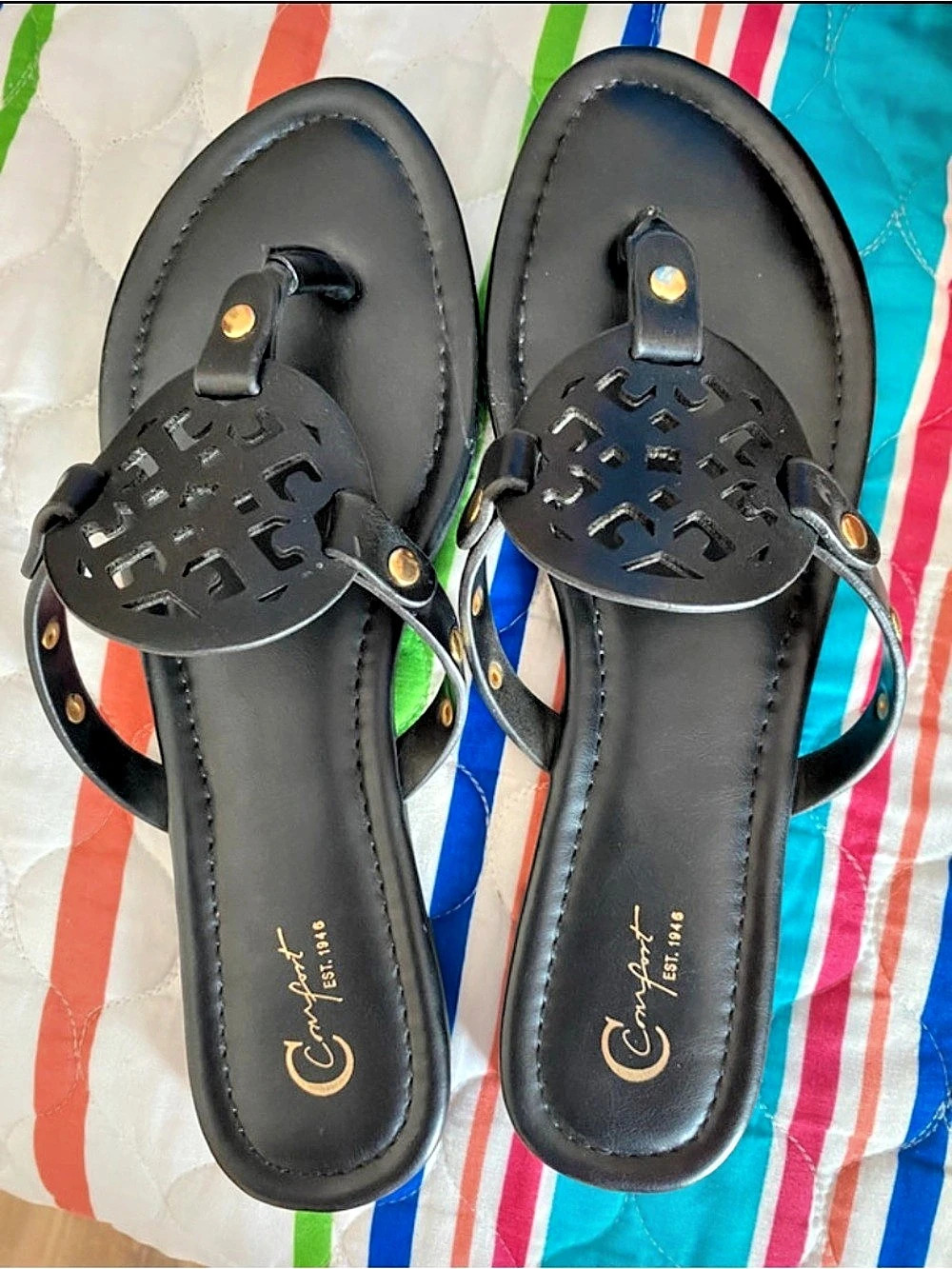 Comfort Plus Black Sandals US 10